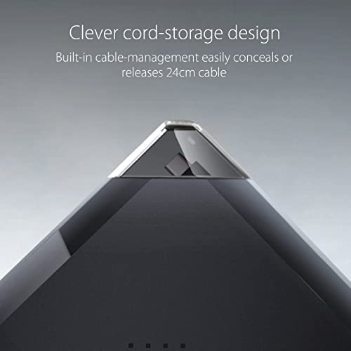 ASUS ZenDrive V1M USB-C external DVD Writer with built-in cable-storage design M-DISC support Backup SW Black