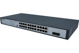 DEXLAN Switch 24 Ports Gigabit PoE+ Budget 280W & 2 ports fibre SFP