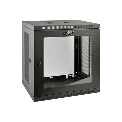 EATON TRIPPLITE 12U Wall Mount Rack Enclosure Server Cabinet w/ Glass Front Door Rack cabinet wall mountable Black 12U 19