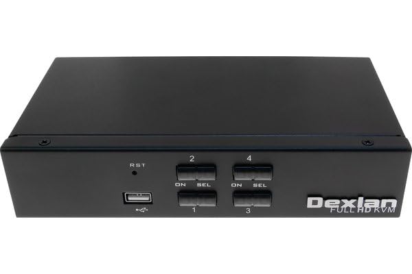 DEXLAN KVM switch 4 ports HDMI 4K / USB / Audio + câbles