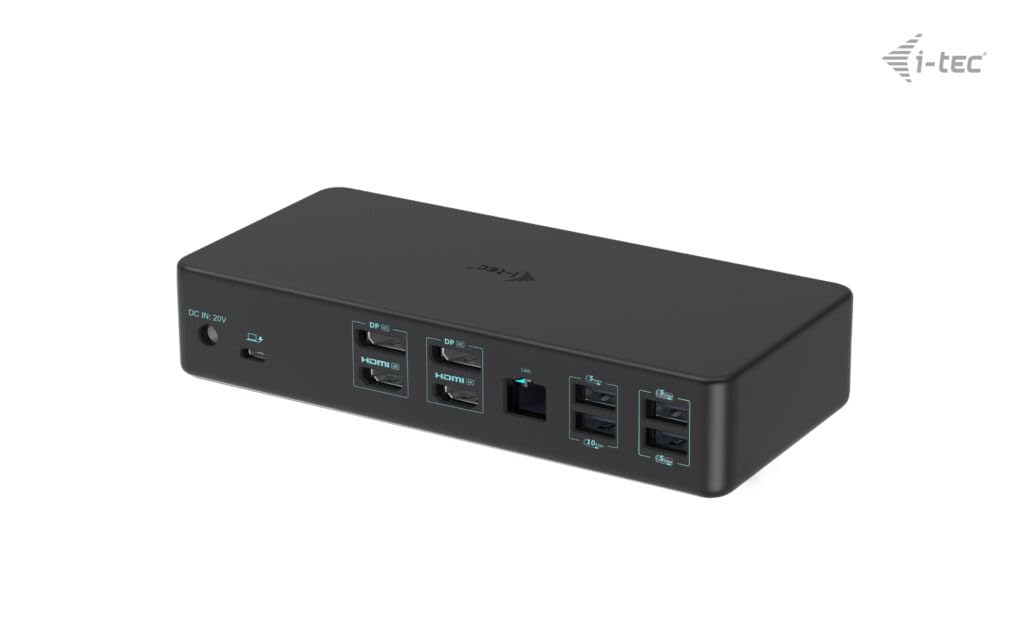 I-TEC USB 3.0 USB-C Thunderbolt 3 Professional Dual 4K Display Docking Station Generation 2 + Power Delivery 100W