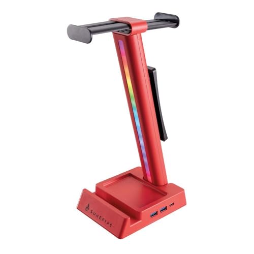 VERBATIM SUREFIRE VINSON N2 DUAL BALANCE GAMING RGB MULTI-FUNCTION HEADSET STAND RED WCF (P)