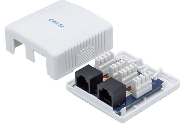 Boîtier mural 2 ports RJ45 CAT 5e UTP