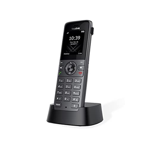 Yealink W73P Téléphone IP Mobile Sans Fil Gris Écran de 1,8 Pouce 100 Entrées de Répertoire Téléphonique