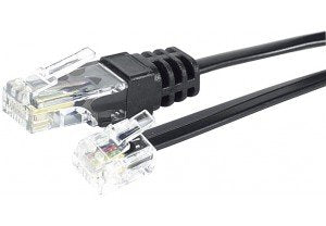 Cordon téléphonique RJ11 / RJ45 noir - 5 m