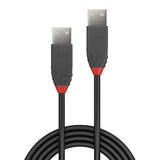 LINDY 0.5m USB 2.0 Type A Cable Anthra Line USB Type A Male to Male