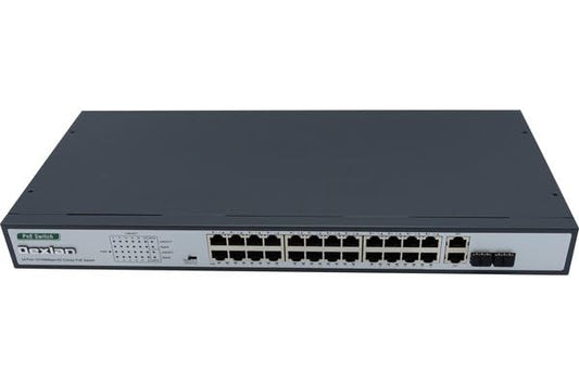 DEXLAN SWITCH 24P 10/100 PoE+ 390W & 2 Gigabit/SFP Combo