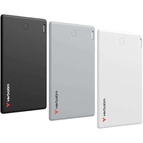 VERBATIM MYFCR-03BSW MY FINDER CARD BLUETOOTH ITEM FINDER 3 PACK BLACK / SILVER /WHITE WCF (P)