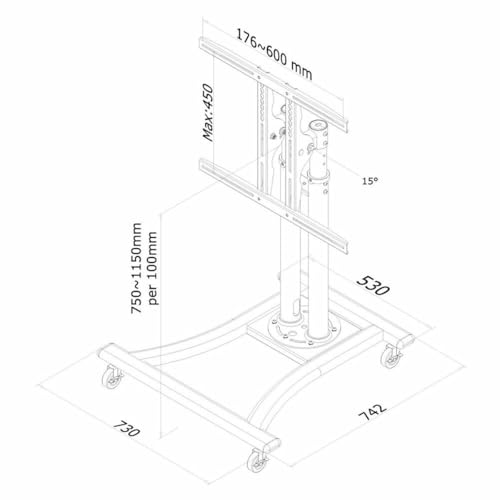 NEOMOUNTS PLASMA-M1200 Chariot pour écran 42-70p