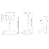 NEOMOUNTS PLASMA-M2500TSILVER Chariot pour écran 42-100p - motorisé - fonction dinclinaison de la table