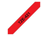 BROTHER P-TOUCH TZE-741 noir sur vert 18mm