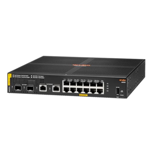 HPE Aruba 6000 Managed 12G 2SFP PoE+ 139W Switch