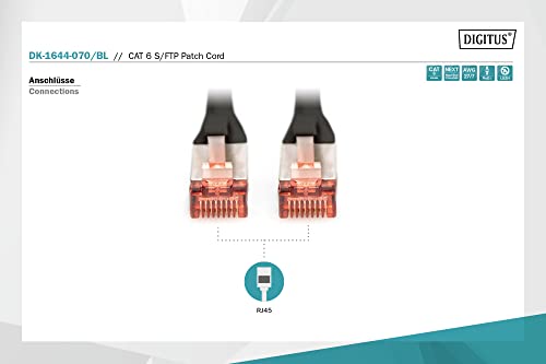 Digitus DK-1644-070/BL câble de réseau Noir 7 m Cat6 S/FTP (S-STP)