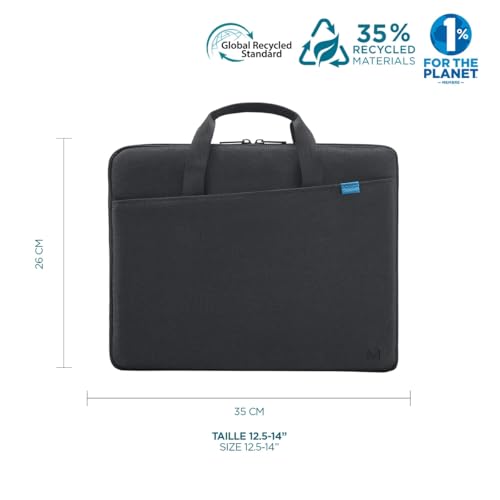 MOBILIS Sacoche Compacte Trendy pour ordinateur 12.5-14" - 35% Recyclé - Noir