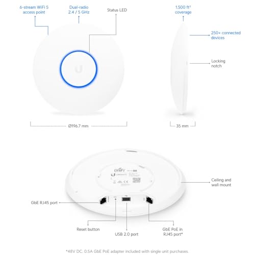 Ubiquiti Networks UAP-AC-PRO-5 point d'acces réseaux locaux sans fil 1300 Mbit/s Blanc (5-pack)