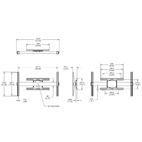 PFW 6858 DISPLAY WALL MOUNT ROTATE 90°