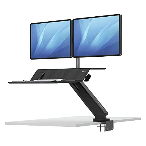 FELLOWES STATION ASSIS-DEBOUT LOTUS RT DOUBLE - BLANC