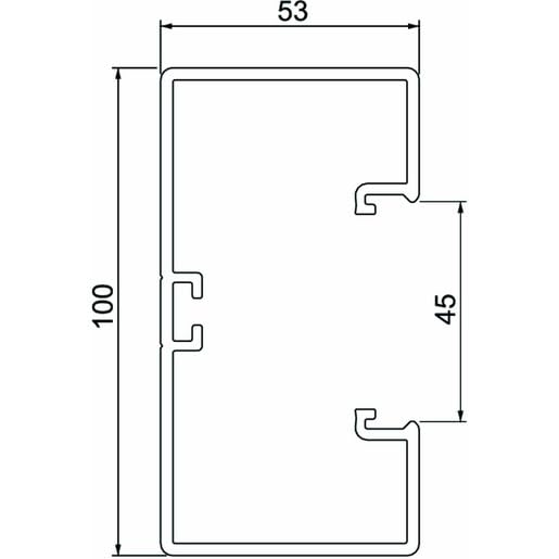 OBO GOULOTTE RAPID 45-2 GK 100x53 PVC - 1 compartiment blanc - 2 m