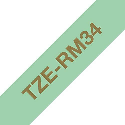 BROTHER P-Touch 12mm mint green/gold ribbon tape