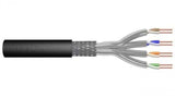 CAT 7 S-FTP outdoor installation cable, 1200 MHz PE, inner Fca (PE), AWG 23/1, 100 m, sx, black