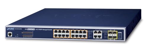 PLANET GS-4210-16P4C commutateur réseau Géré L2/L4 Gigabit Ethernet (10/100/1000) Connexion Ethernet, supportant l'alimentation via ce port (PoE) 1U Bleu