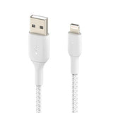 BELKIN BOOST CHARGE USB-A to Lightning Cable Braided 0.15M White