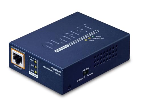 PLANET Single-Port 10Gbps 802.3bt Connexion Ethernet, supportant l'alimentation via ce port (PoE) Bleu