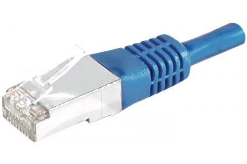 Cordon RJ45 catégorie 6A S/FTP bleu - 7,5 m
