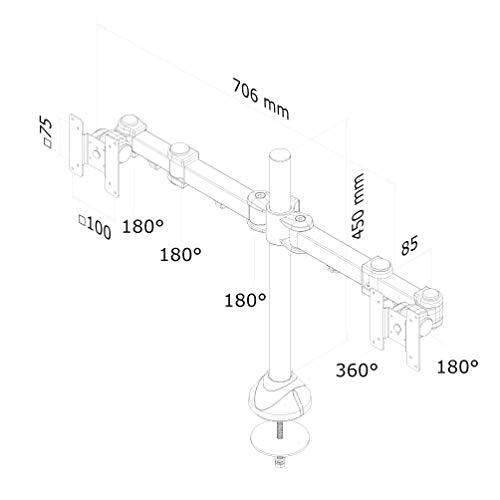 NEOMOUNTS FPMA-D960DG Support décran à fixer 10-27p