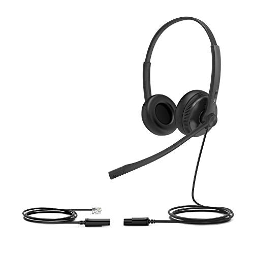 Yealink YHS34 Dual Micro casque cuir avec cordon QD/RJ9 - 2 écouteurs