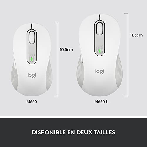 LOGITECH Signature M650 L for Business Mouse right-handed 5 buttons wireless Bluetooth 2.4 GHz Bolt USB receiver