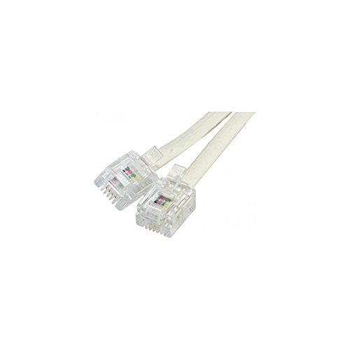 Cordon téléphonique RJ11 / RJ11 ivoire - 2 m