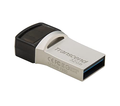 TRANSCEND 32Go Clé USB3.1 Gen 1- On The Go - Type A et C - Argentée
