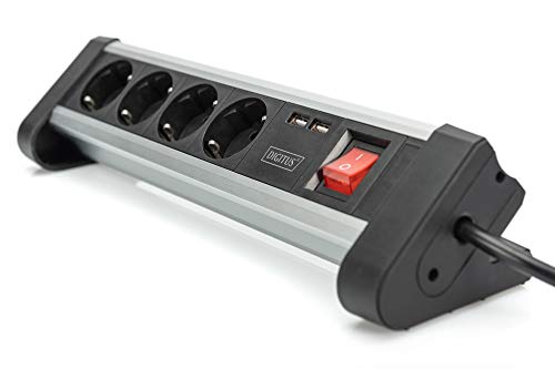 Digitus Bloc 4 prises de bureau avec 2 raccords USB