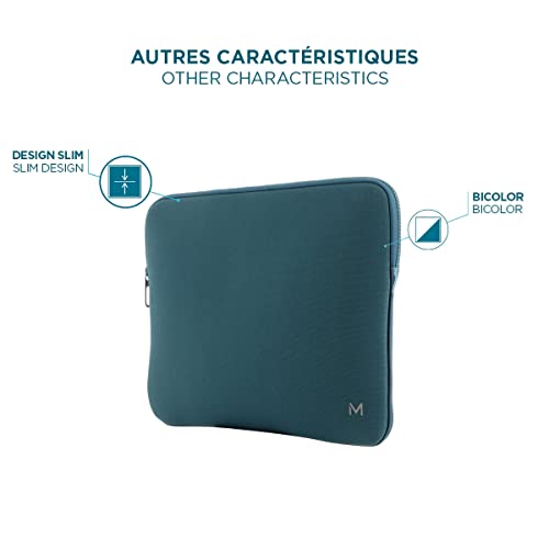 MOBILIS Housse Skin Memory Foam Sleeve pour ordinateur 12.5-14   - Bleu, Gris