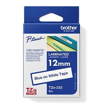 Tape/12mm blue on white f P-Touch TZE