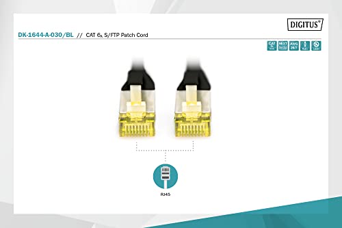 Digitus DK-1644-A-030/BL câble de réseau Noir 3 m Cat6a S/FTP (S-STP)