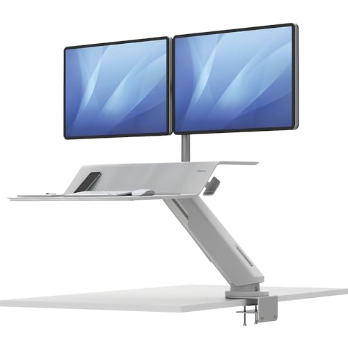 FELLOWES STATION ASSIS-DEBOUT LOTUS RT DOUBLE - BLANC