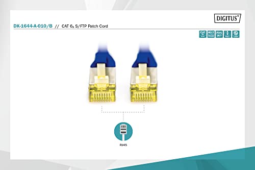 Digitus DK-1644-A-010/B câble de réseau Bleu 1 m Cat6a S/FTP (S-STP)