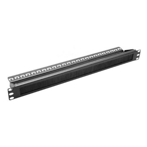Passe câbles 19" 1U avec brosse et support câbles