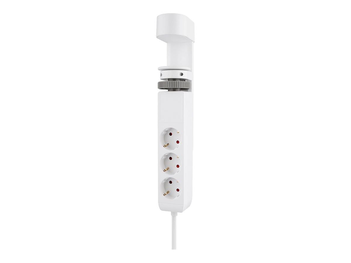 NEOMOUNTS VOLT Desk Clamp socket with Quick-charge USB Ports clamp 0-50mm 3x type-F 230V 1x USB-A 18W 2x USB-C 20W