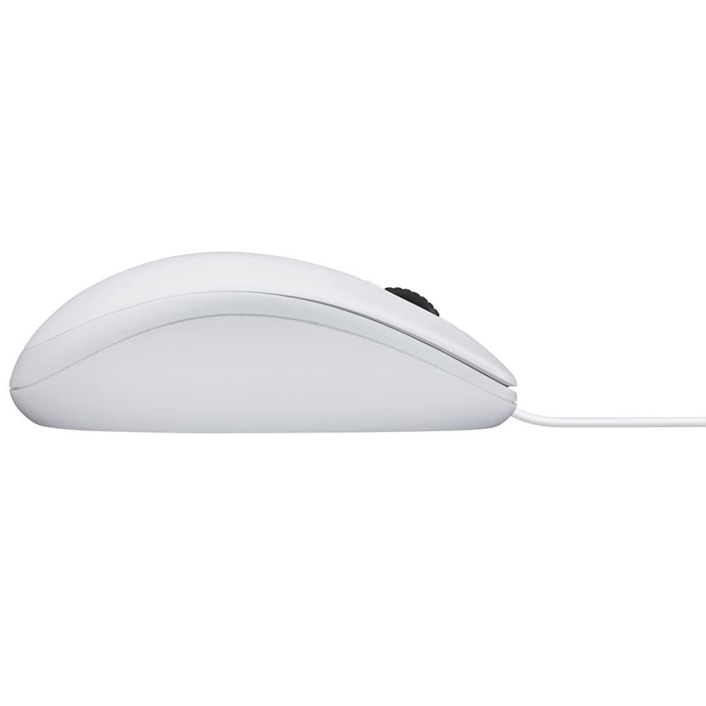 LOGITECH B100 Mouse right and left-handed optical 3 buttons wired USB white