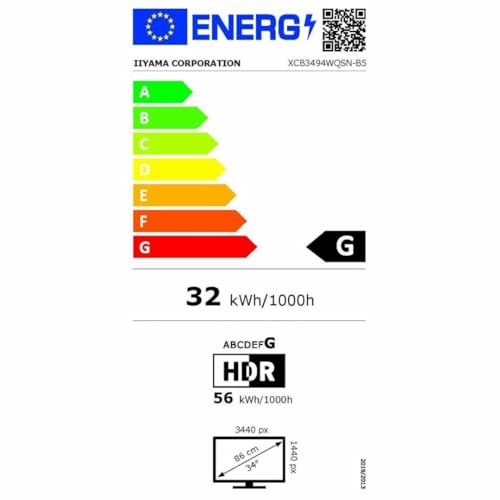 IIYAMA- Moniteur incurvé 34" XCB3494WQSN-B5