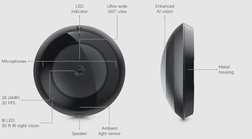 Ubiquiti AI 360 Dôme Caméra de sécurité IP Intérieure et extérieure 1920 x 1920 pixels Plafond/mur