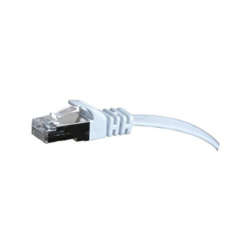 Cordon RJ45 plat catégorie 6 U/FTP snagless blanc - 0,5 m
