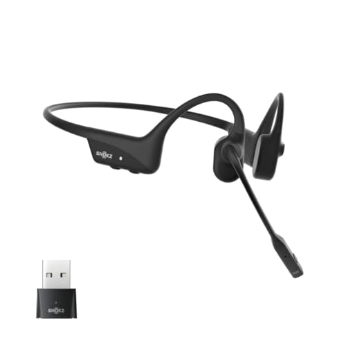 SHOKZ Casque sans-fil à conduction osseuse OpenComm2 UC - USB-A - Noir