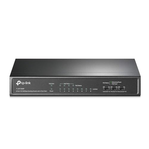 Switch Réseau 8 ports RJ45 10/100 dont 4 PoE 53W