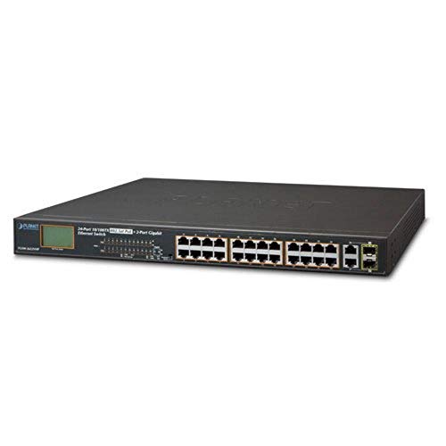 PLANET FGSW-2622VHP commutateur réseau Non-géré L2 Fast Ethernet (10/100) Connexion Ethernet, supportant l'alimentation via ce port (PoE) 1U Bleu