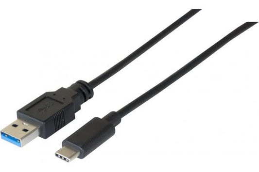 DACOMEX Sachet cordon USB 3.2 Gen1 Type-A / Type-C noir- 1 m