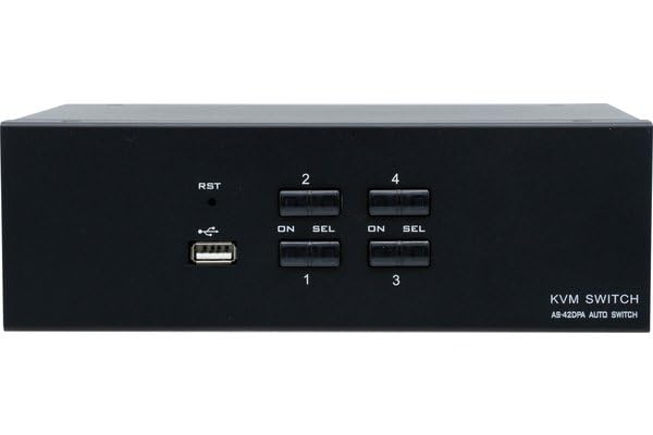 DEXLAN KVM Switch DisplayPort 4K/USB/Audio 2 ports + câbles